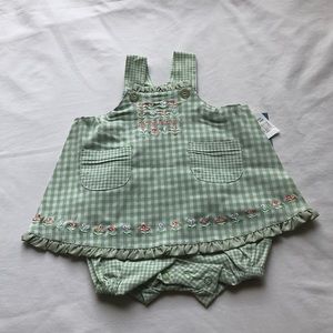 Green plaid onesie